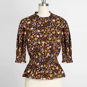 Princess Highway Modcloth Peplum Floral Blouse